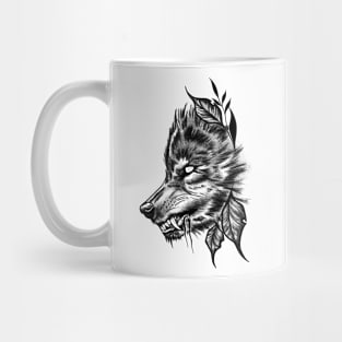 The Wolf (black version) Mug